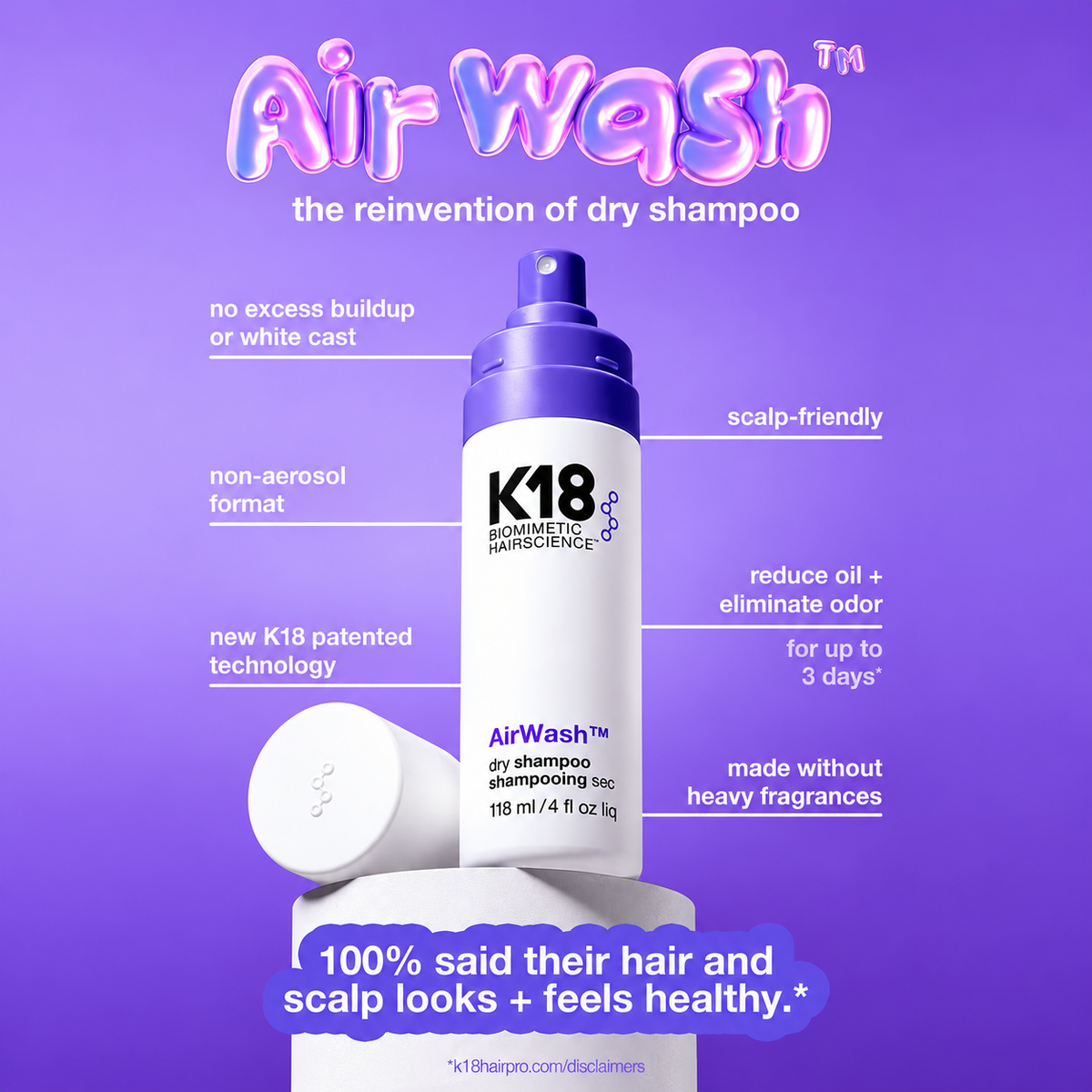 K18 Molecular Repair & Refresh Hair Mask & AirWash Dry Shampoo Duo Set