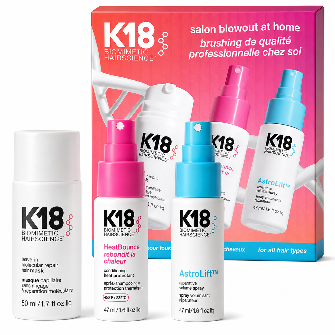 K18 Salon Blowout At Home Set items included 