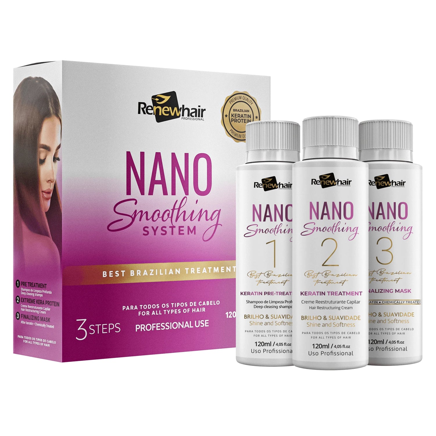 Renewhair Professional Nano Smoothing System Kit (3 x 120ml)