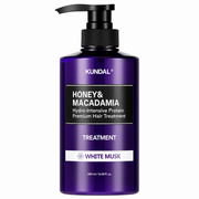 KUNDAL Honey & Macadamia Protein Treatment White Musk 500ml pump bottle on a white background
