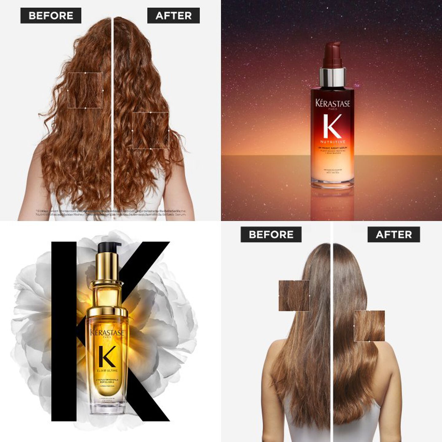 Kérastase Hydration & Shine Essentials - Nourishing Duo Spring Set before and after