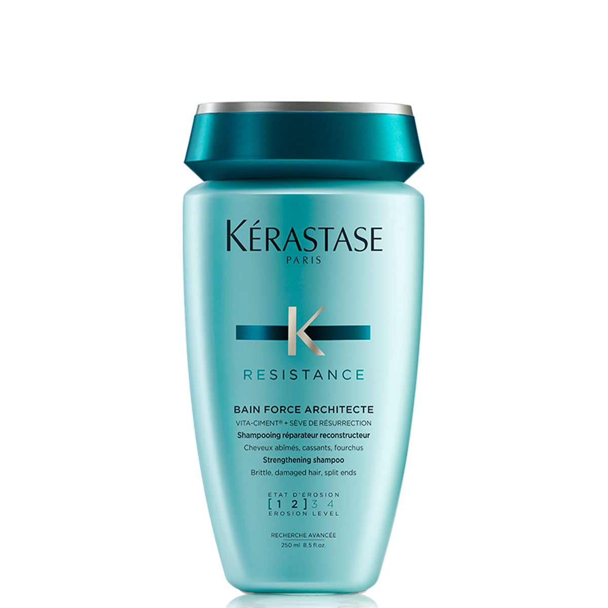 Kérastase Résistance Bain Force Architecte Strengthening Shampoo 250ml bottle on a white background