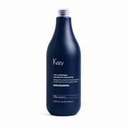 Kezy Macadamia Anti-Yellow Shampoo 1000ml – professional toning shampoo for blonde, highlighted, and bleached hair, reduces brassiness and yellow tones while nourishing hair.