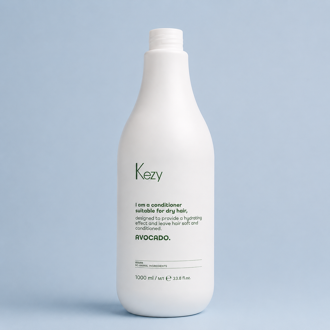 Kezy Avocado Conditioner 1000ml bottle on a light blue background