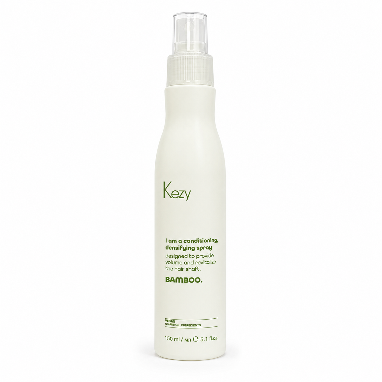 Kezy Bamboo Conditioning Densifying Spray 150ml for fine thinning hair, professional vegan volumising hair treatment to add density, body and fuller-looking hair.