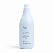 Kezy Bamboo Shampoo For Thin And Lifeless Hair 1000ml light blue salon size bottle against a white background