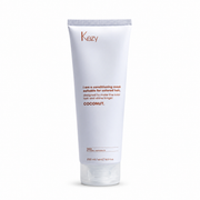 Kezy Coconut Conditioning Mask 250ml for coloured hair, makes colour last longer and ensures a shiny look light blue tube against a white background.