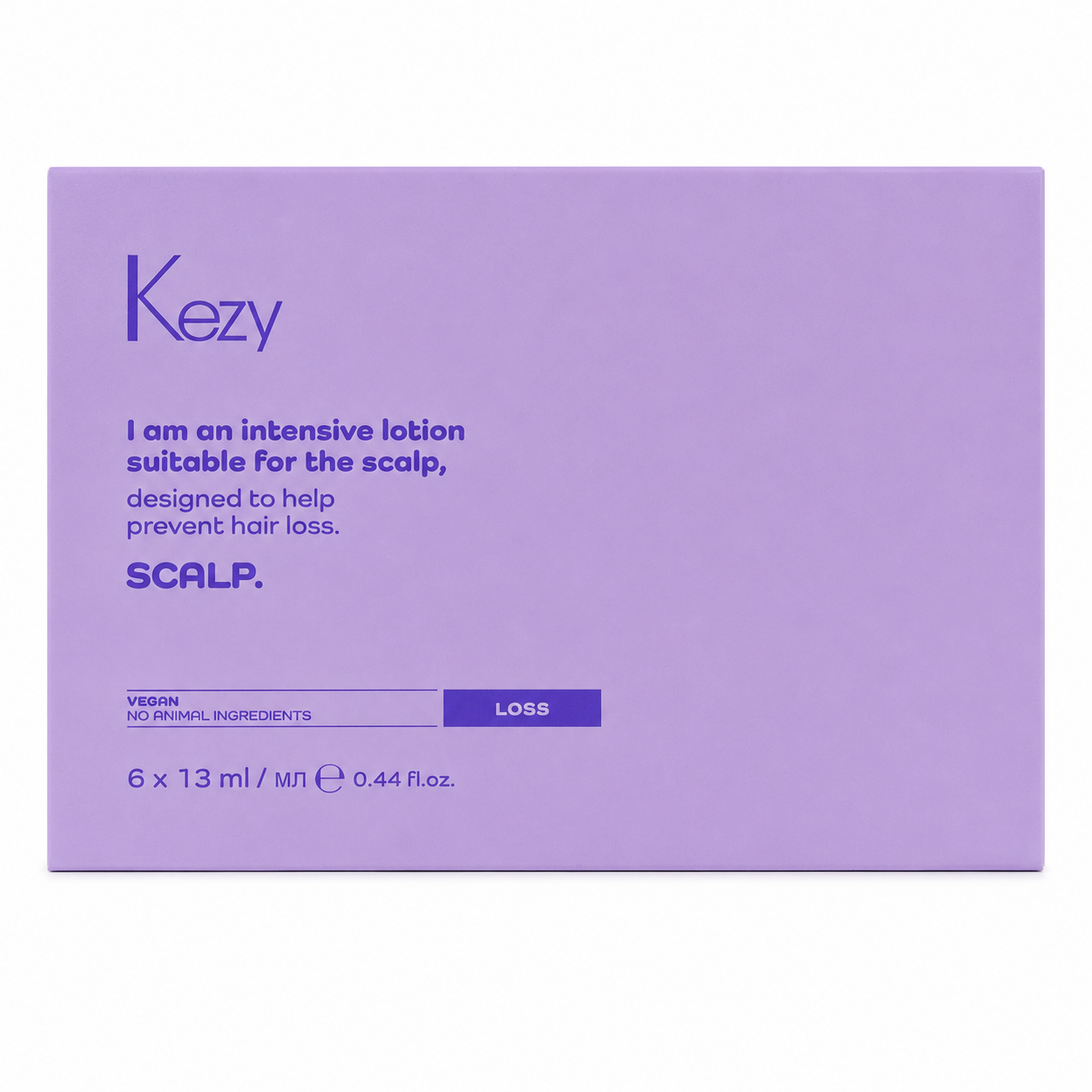 Kezy Scalp Hair Loss Intensive Lotion 6 x 13ml professional scalp treatment designed to help reduce hair loss and strengthen weakened hair.