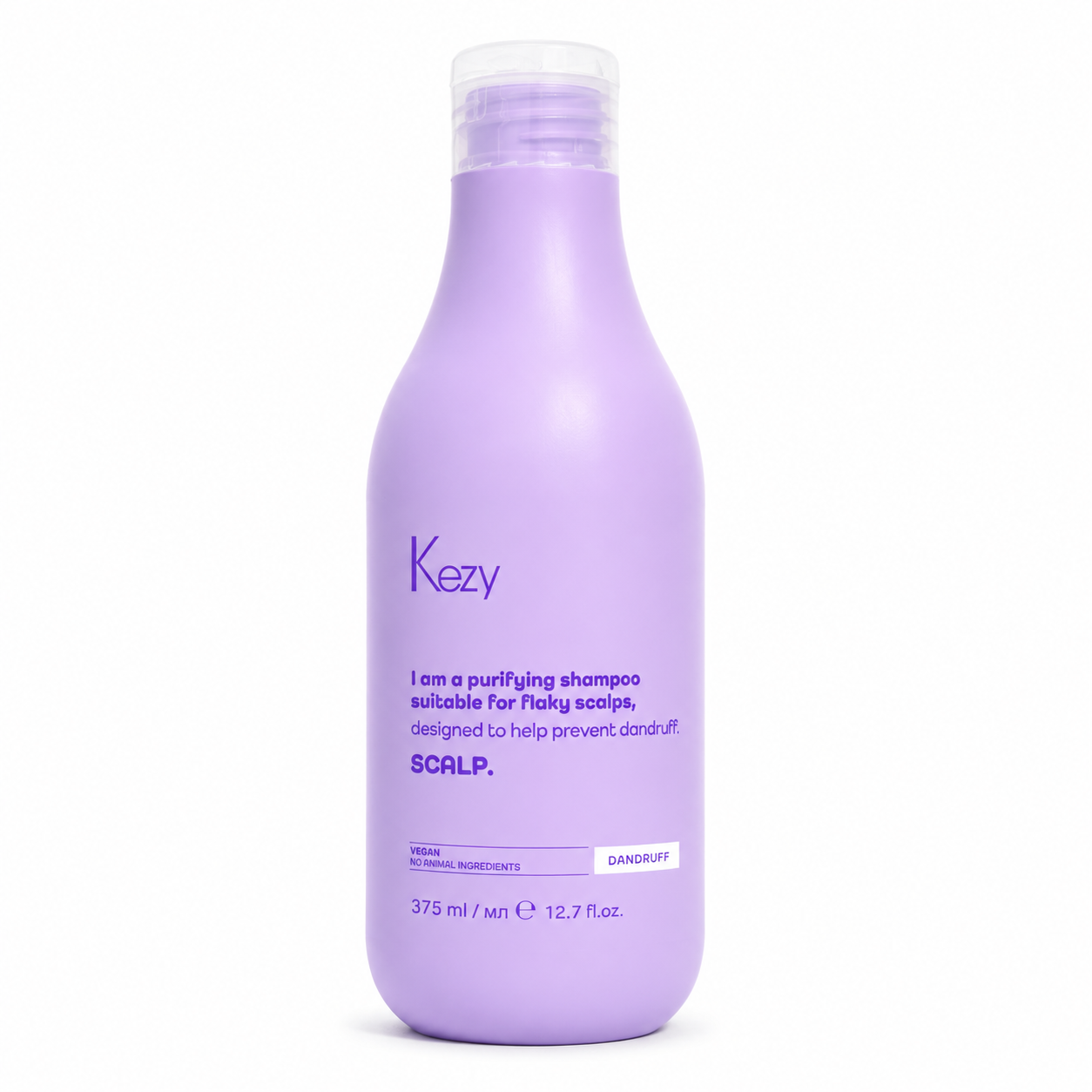 Kezy Scalp Purifying Shampoo 375ml anti-dandruff shampoo for flaky scalps that gently cleanses, purifies and helps prevent dandruff.