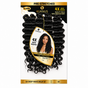Kuknus 4X Pre-Stretched Peruvian Remy Quality Deep Wave Bulk Hair 14" 1 (Jet Black)