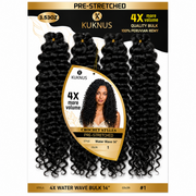 Kuknus 4X Pre-Stretched Peruvian Remy Quality Water Wave Bulk Hair 14" (1)
