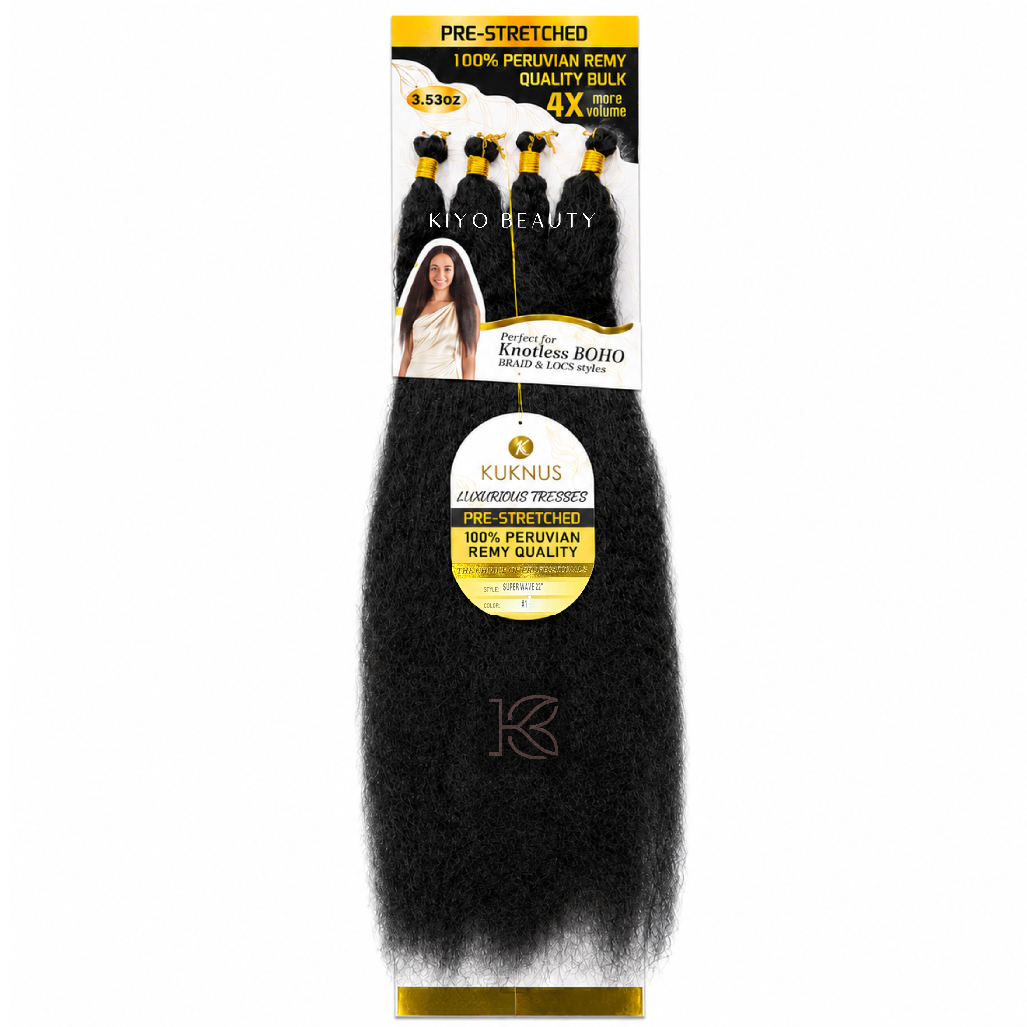 Kuknus Luxurious Tresses 100% Peruvian Remy Quality Super Wave 22" (1)