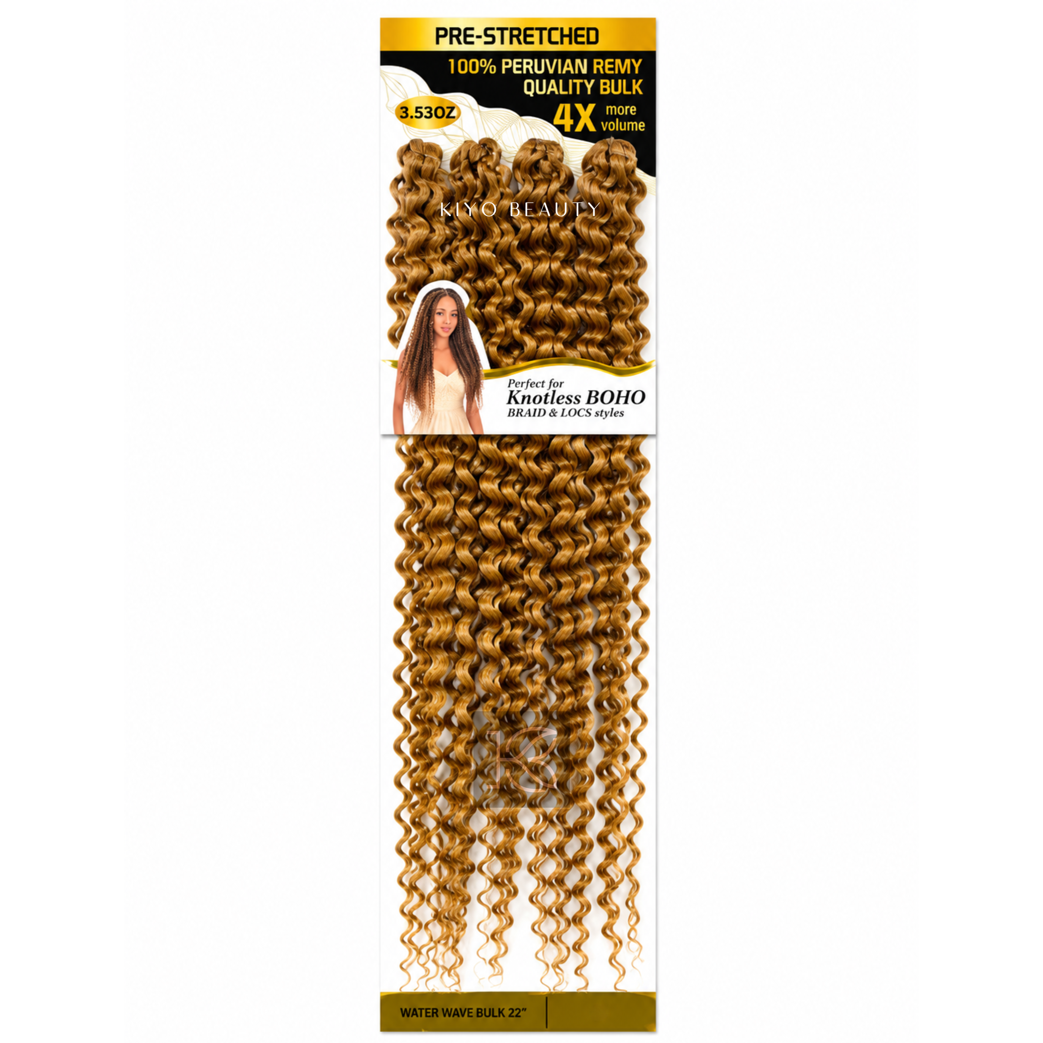 Kuknus Luxurious Tresses 100% Peruvian Remy Quality Water Wave 22" (27)