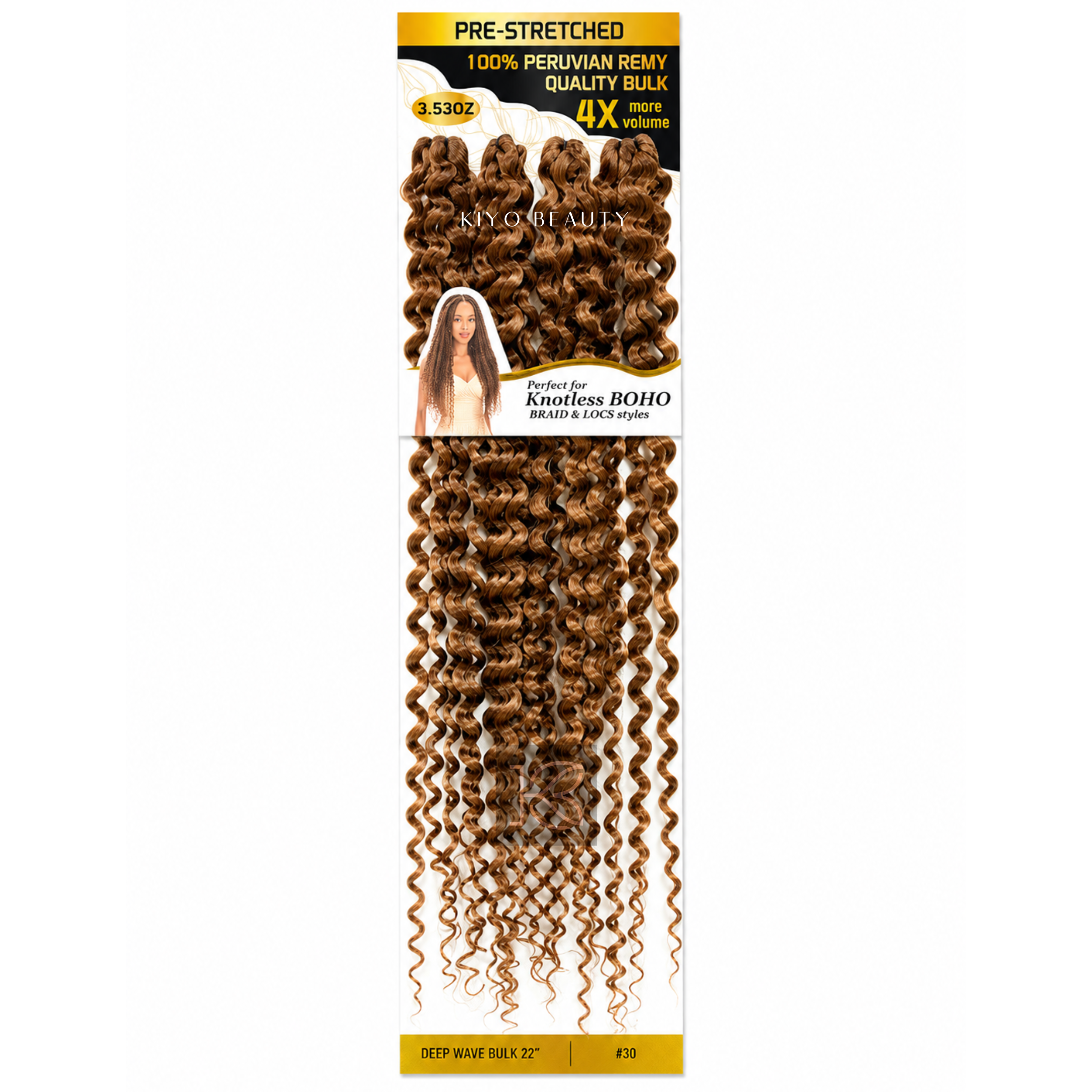 Kuknus Luxurious Tresses 100% Peruvian Remy Quality Water Wave 22" (30)