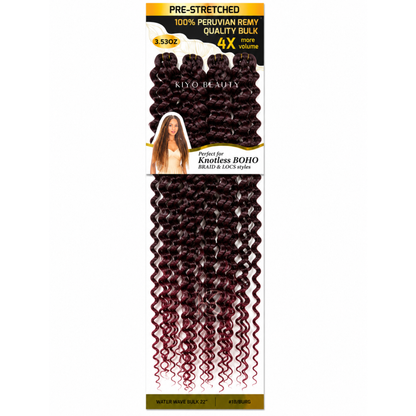 Kuknus Luxurious Tresses 100% Peruvian Remy Quality Water Wave 22" (T1B/BUG)