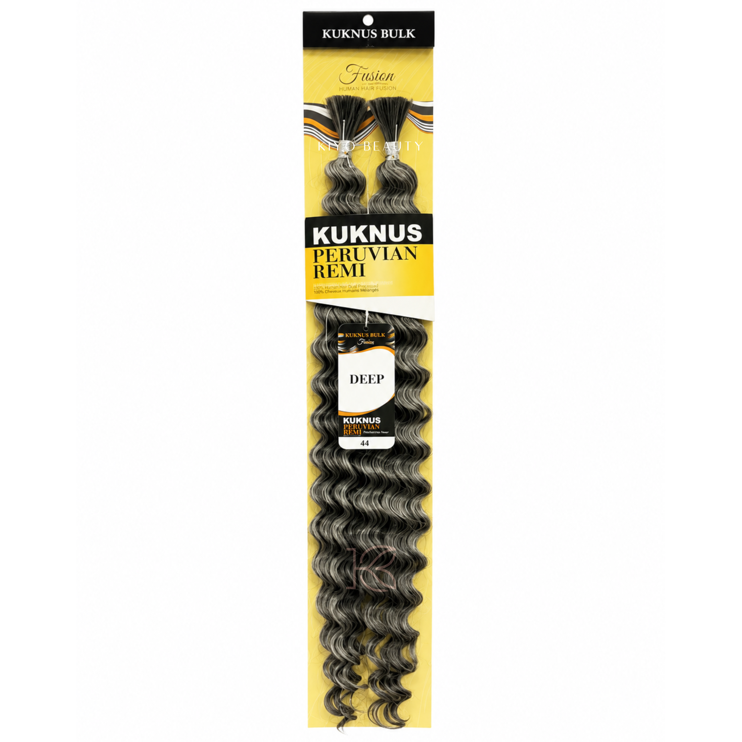 Kuknus Peruvian Remi 100% Human Hair Blended Deep Bulk white and grey
