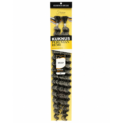 Kuknus Peruvian Remi 100% Human Hair Blended Deep Bulk white and grey
