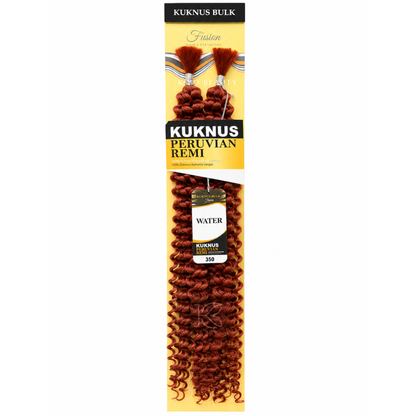 Kuknus Peruvian Remi 100% Human Hair Blended Water Bulk (350) copper red