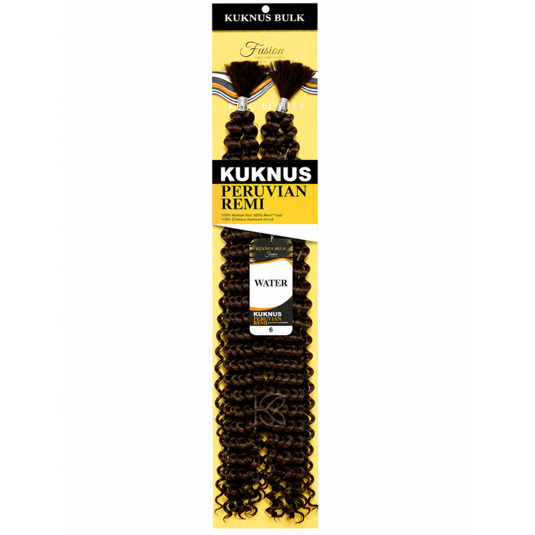 Kuknus Peruvian Remi 100% Human Hair Blended Water Bulk 6 Light Brown