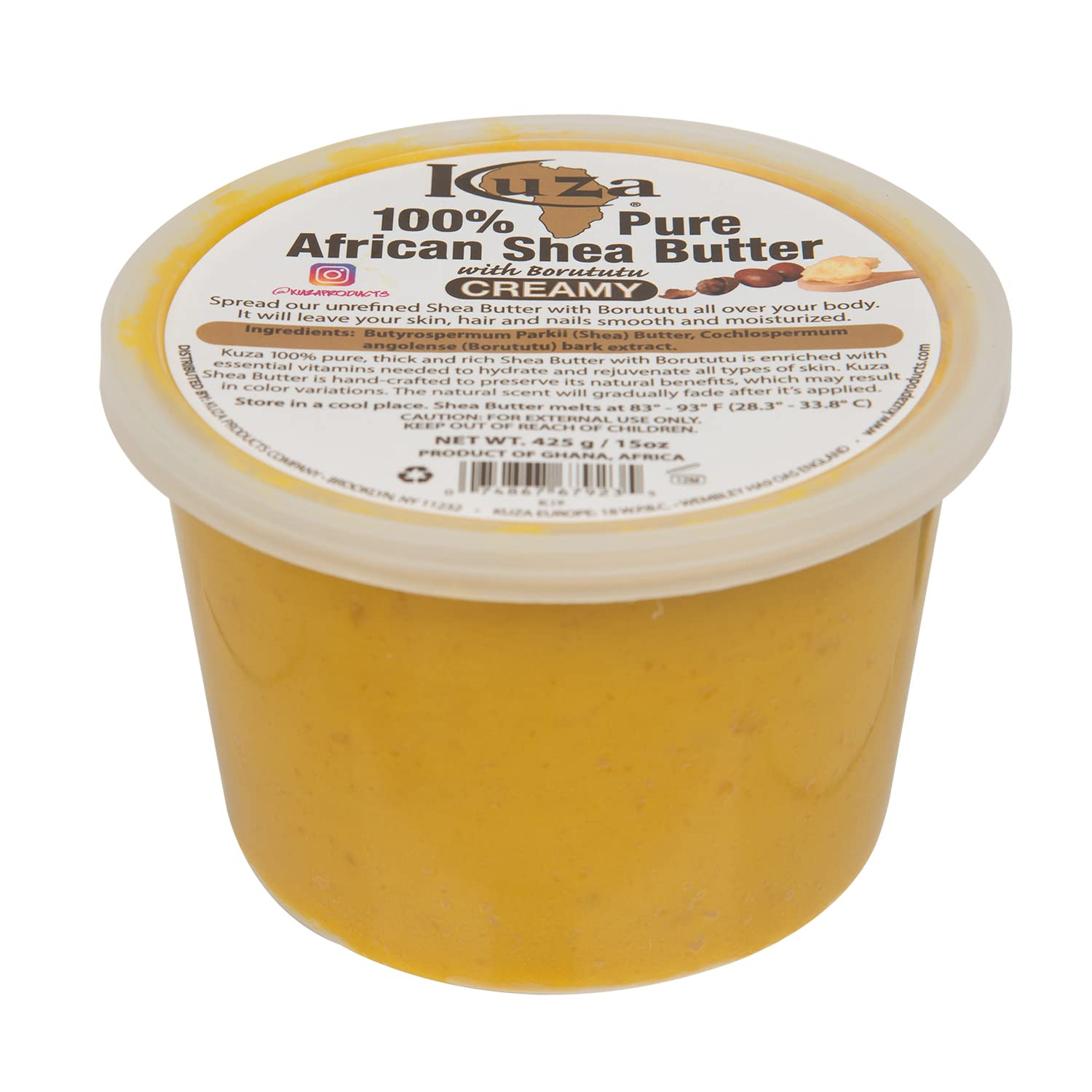Kuza 100% Pure African Shea Butter With Borututu Creamy 425g