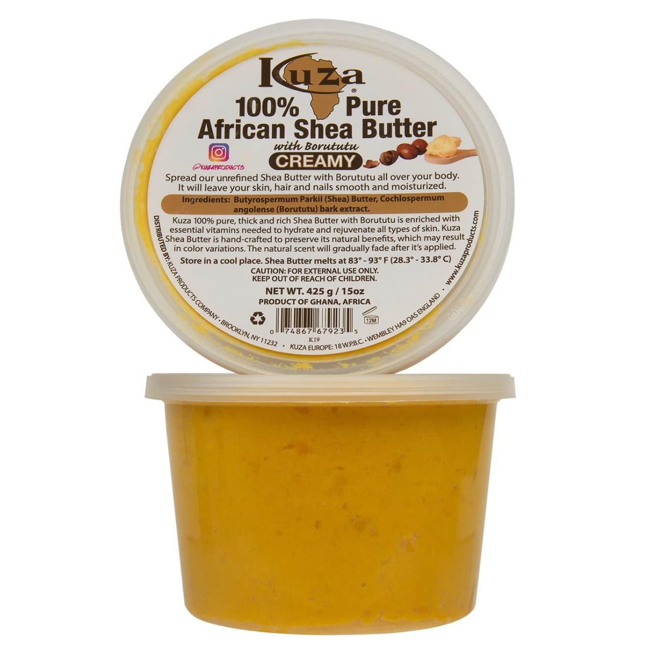 Kuza 100% Pure African Shea Butter With Borututu Creamy 425g