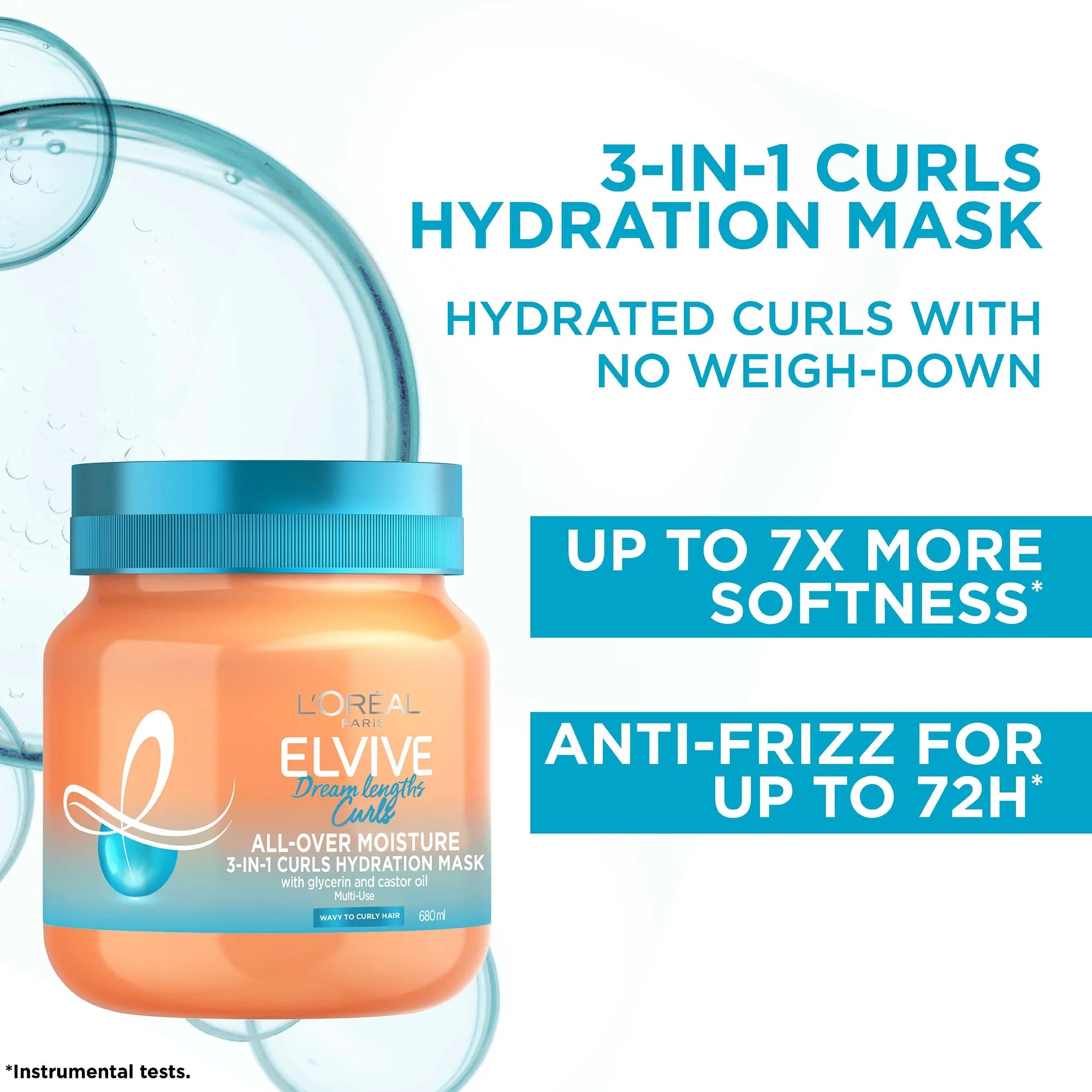 L'Oréal Paris Elvive Dream Lengths Curls 3-in-1 Curls Hydration Mask 680ml