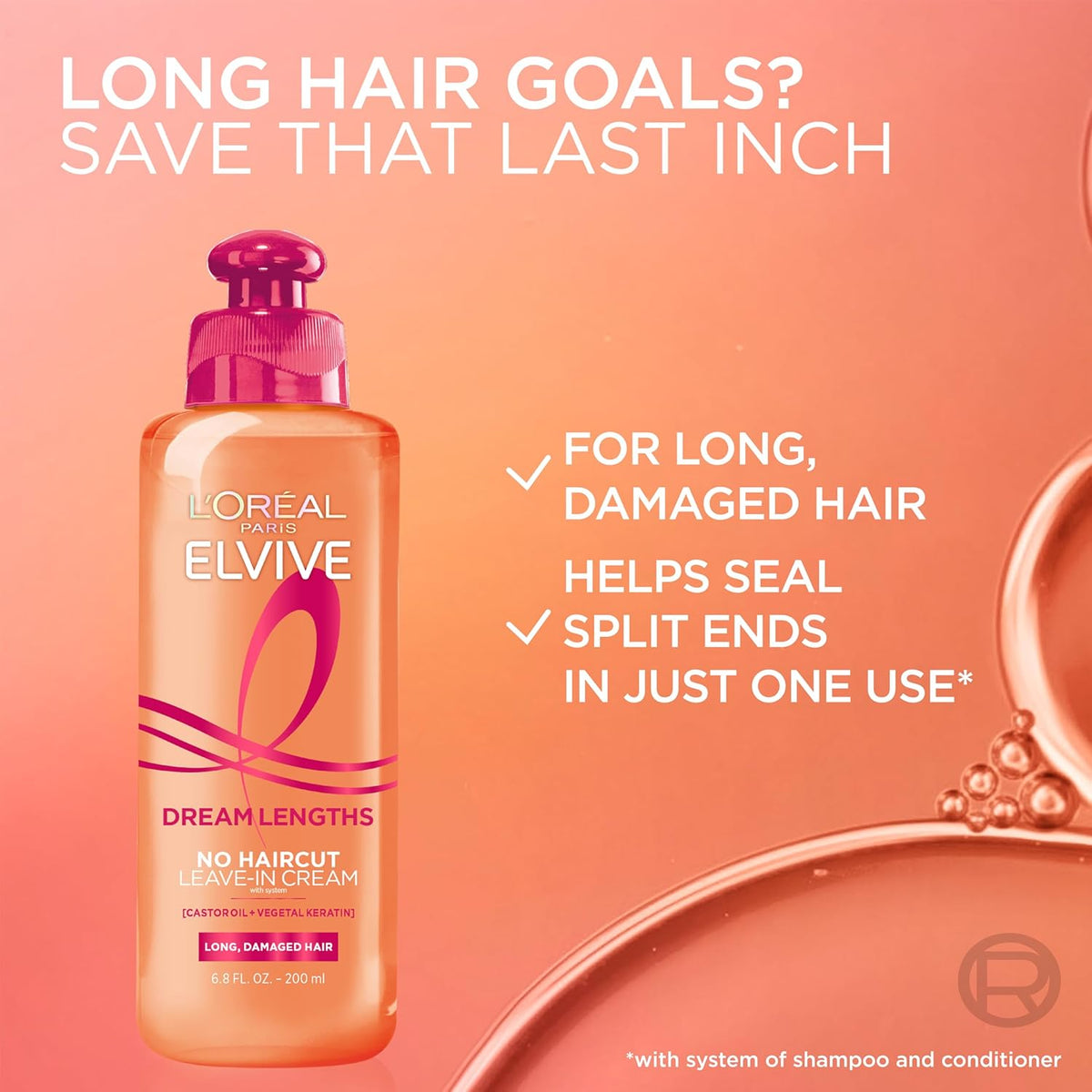 L'Oréal Paris Elvive Dream Lengths No Haircut Leave-In Cream 200ml