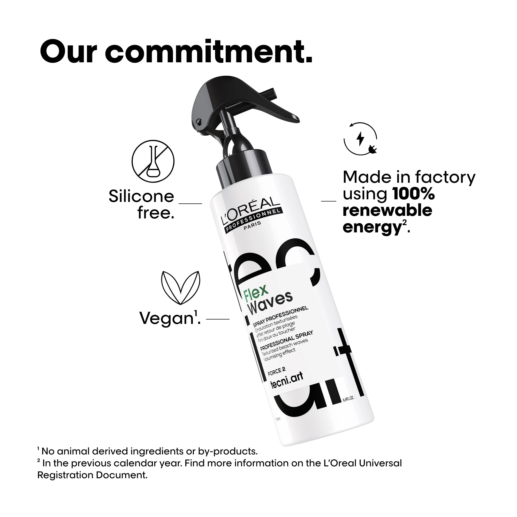 L'Oréal Professionnel Tecni.Art Flex Waves  Salt Spray vegan silicone-free styling spray made using 100% renewable energy