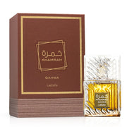 Lattafa Khamrah Qahwa Eau De Parfum 100ml with box and bottle