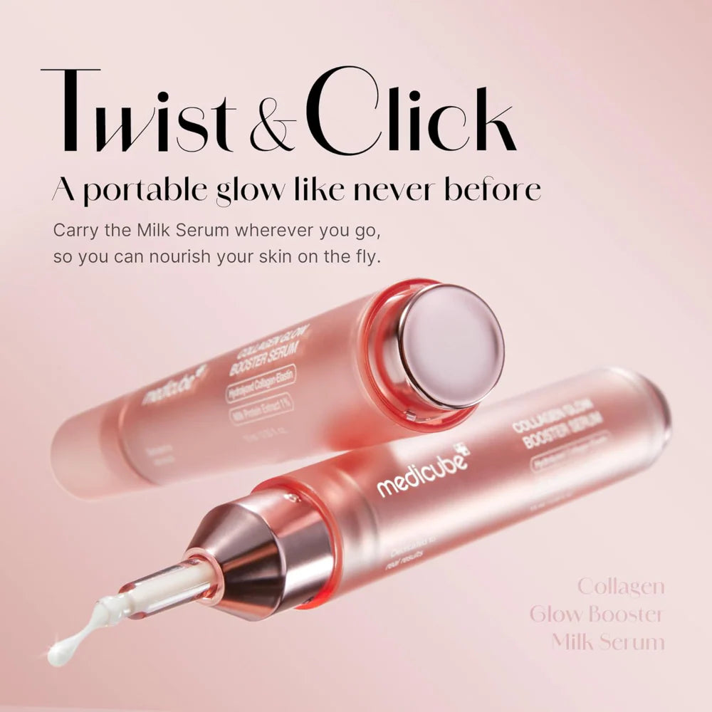 medicube collagen glow booster serum 15ml twist and click portable technology