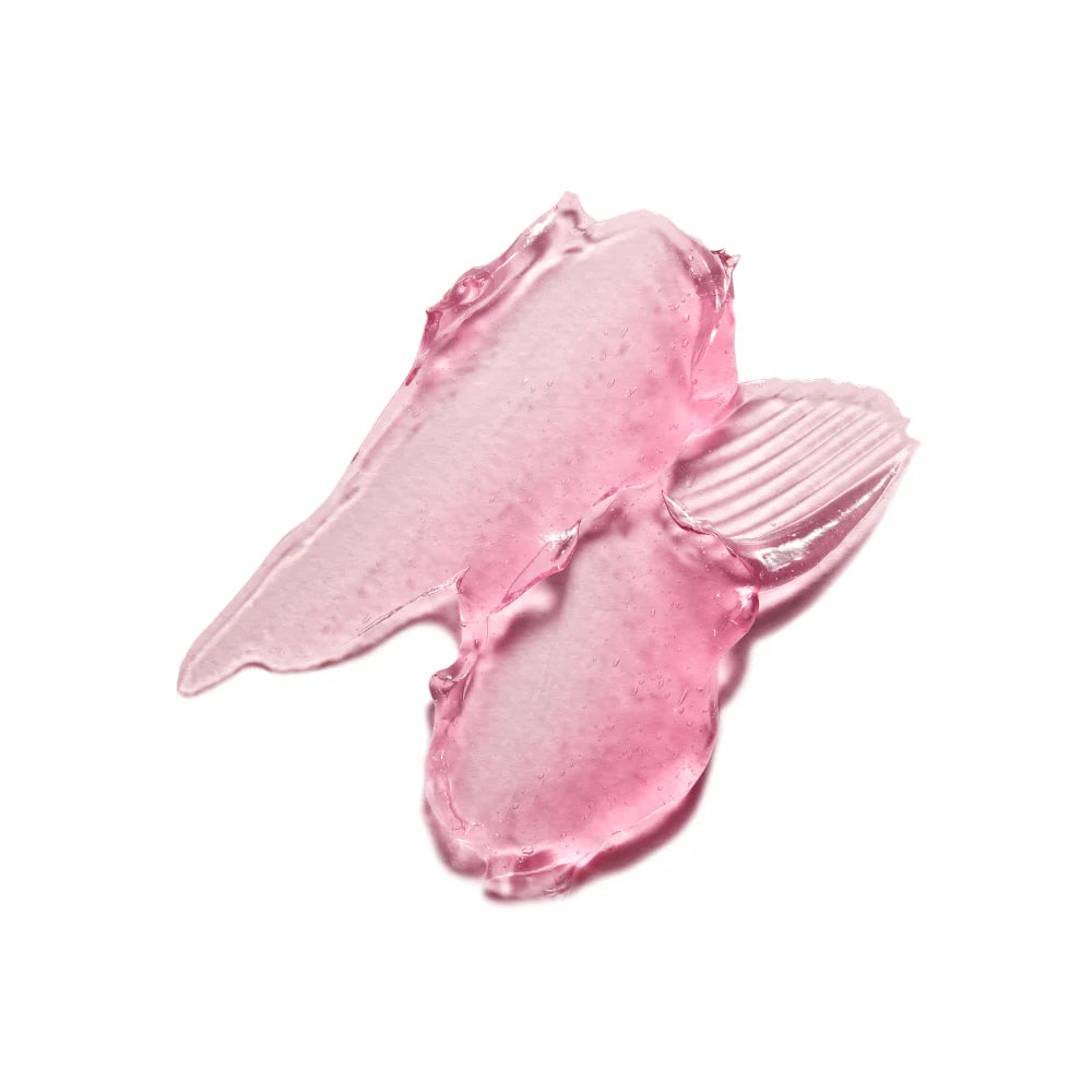 Pink medicube jelly cream skincare product smear on a white background