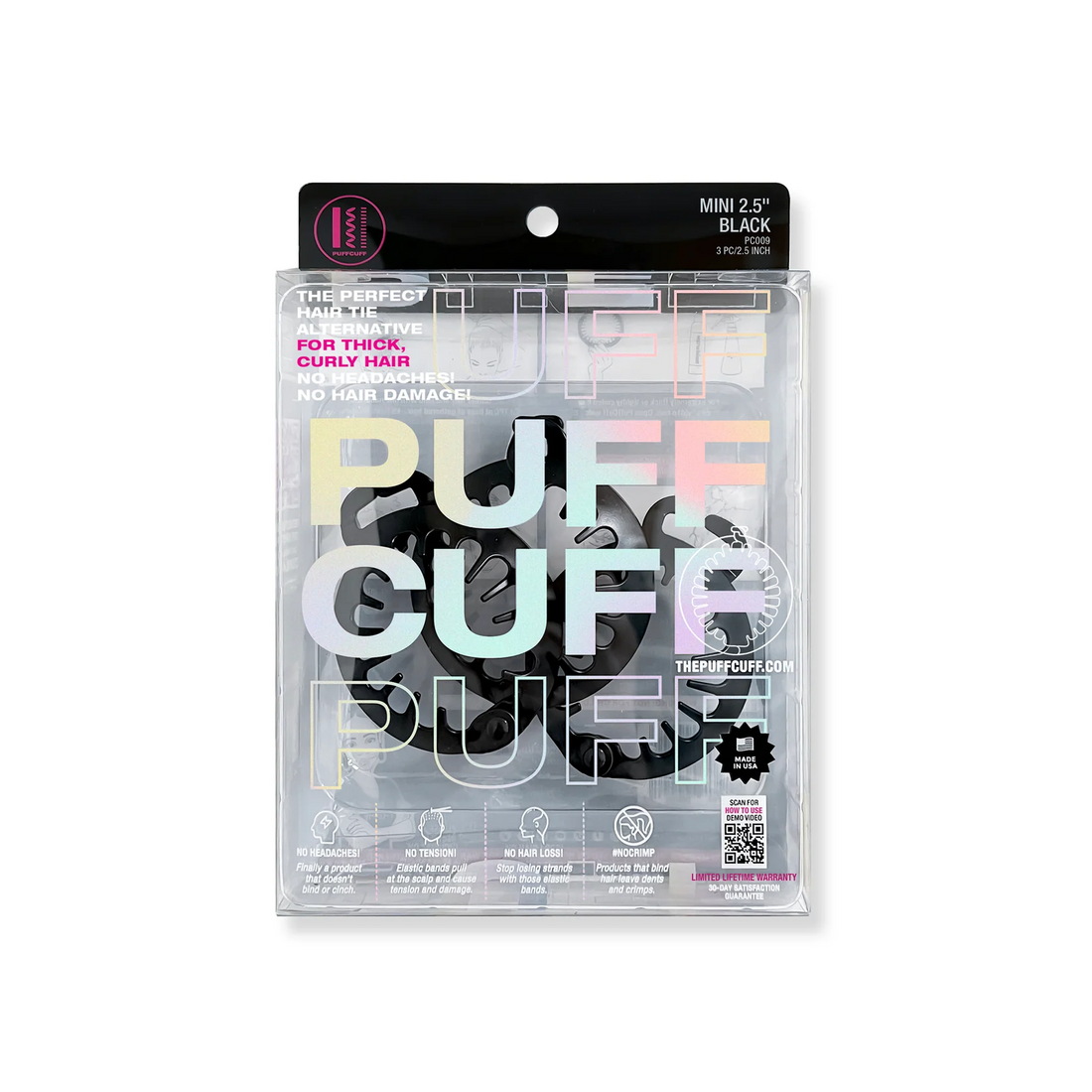 PuffCuff Mini Pack - 2.5 inch (3 Pcs) - Black
