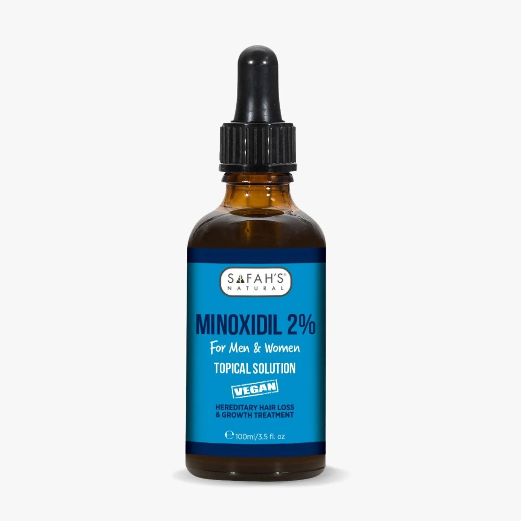 Safah's Natural Minoxidil 2% Hair Growth Solution Unisex Topical Treatment For Thicker, Fuller Hair