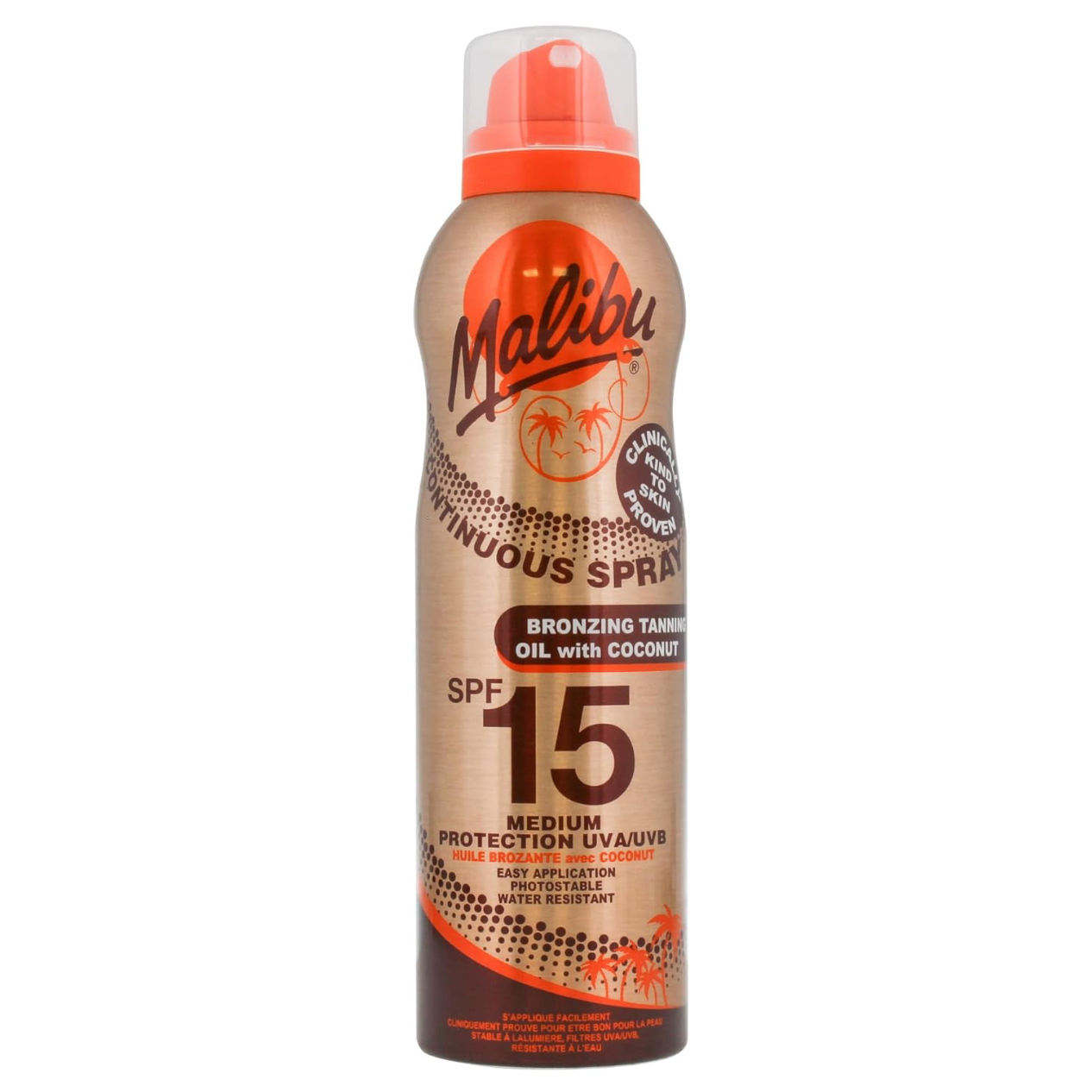 Malibu Continuous Spray Bronzing Tanning Oil With Coconut 175ml SPF 15