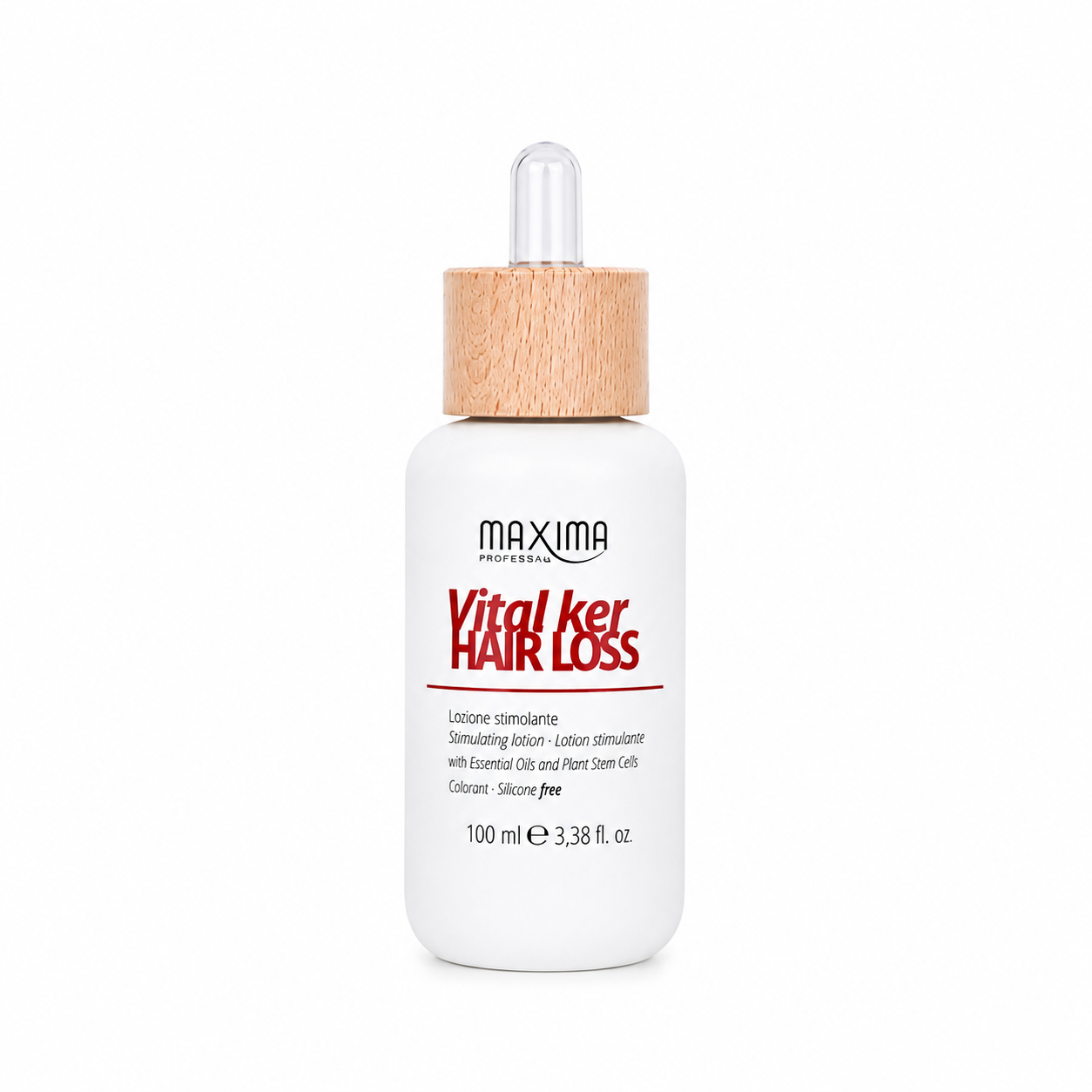 Maxima VitalKer Hair Loss Stimulating Lotion 100ml with essential oils and plant stem cells. Professional leave-in scalp treatment that stimulates the scalp, strengthens weakened hair, helps reduce hair loss, supports healthy hair growth and improves the appearance of fuller, thicker-looking hair.