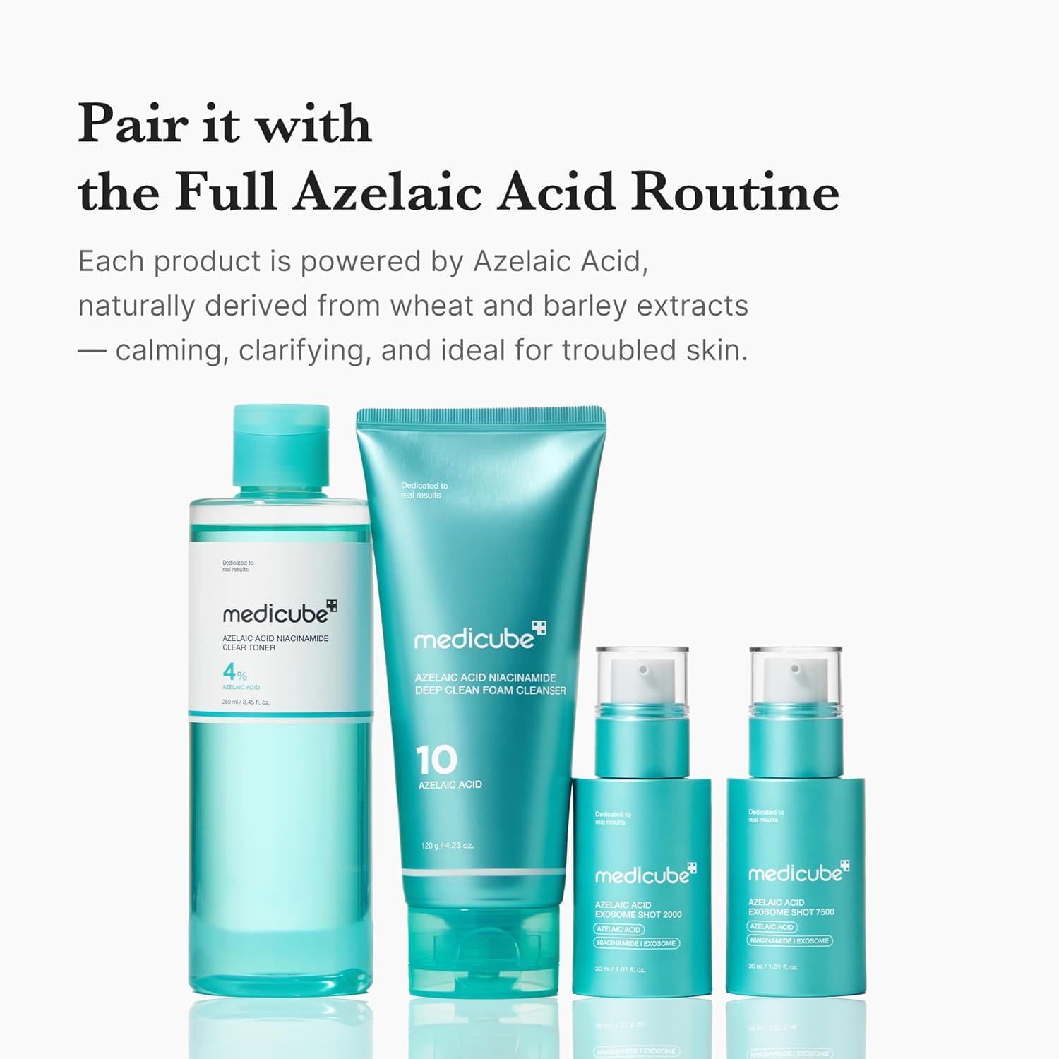 Medicube Azelaic Acid Niacinamide Clear Toner 250ml alongside the Medicube Azelaic Acid skincare routine for blemish-prone, oily and sensitive skin.