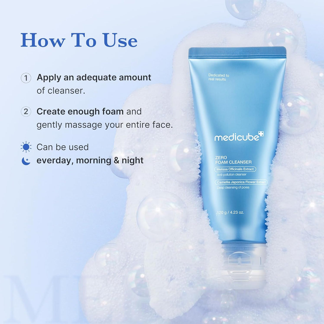 Medicube Zero Foam Cleanser 120ml how to use