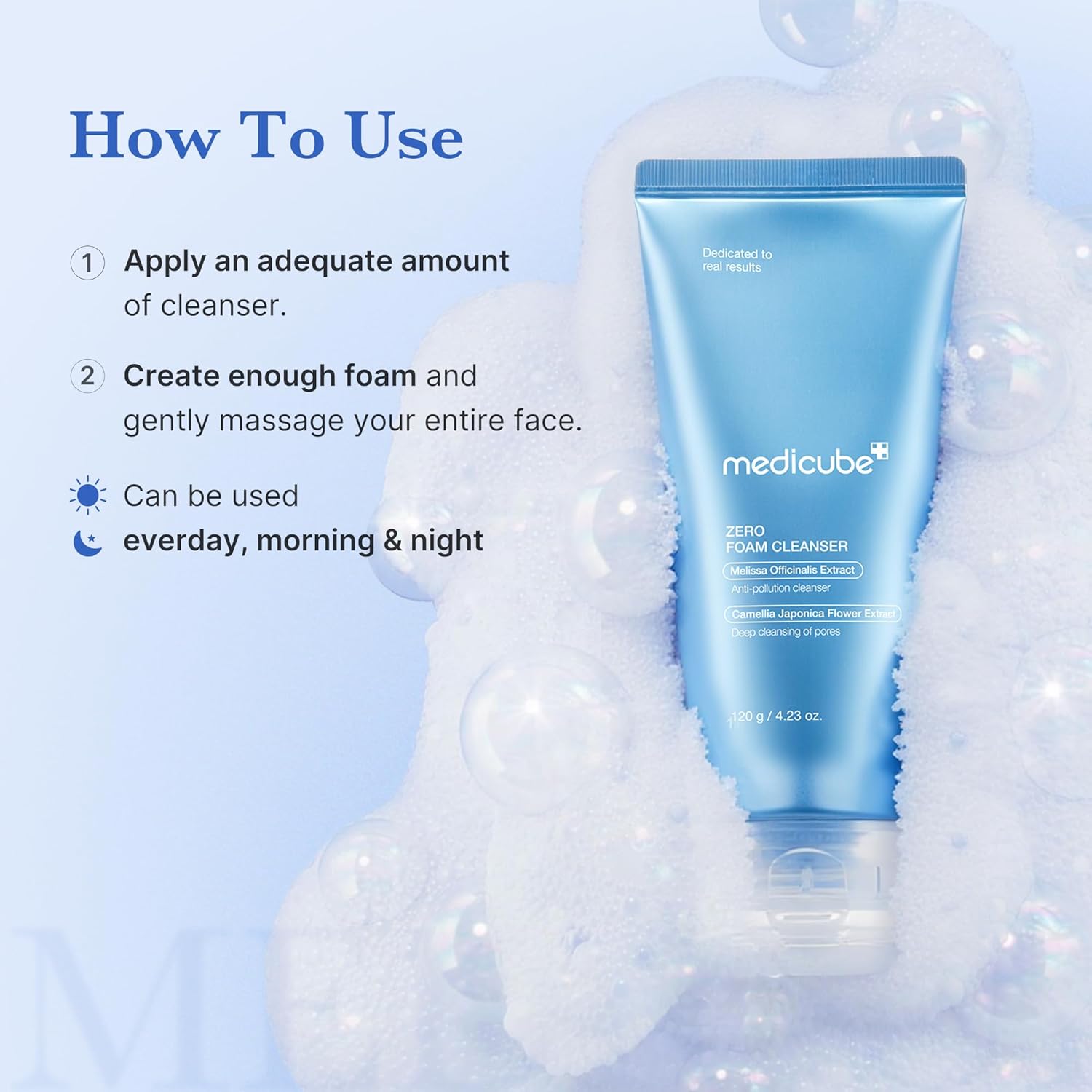 Medicube Zero Foam Cleanser 120ml how to use
