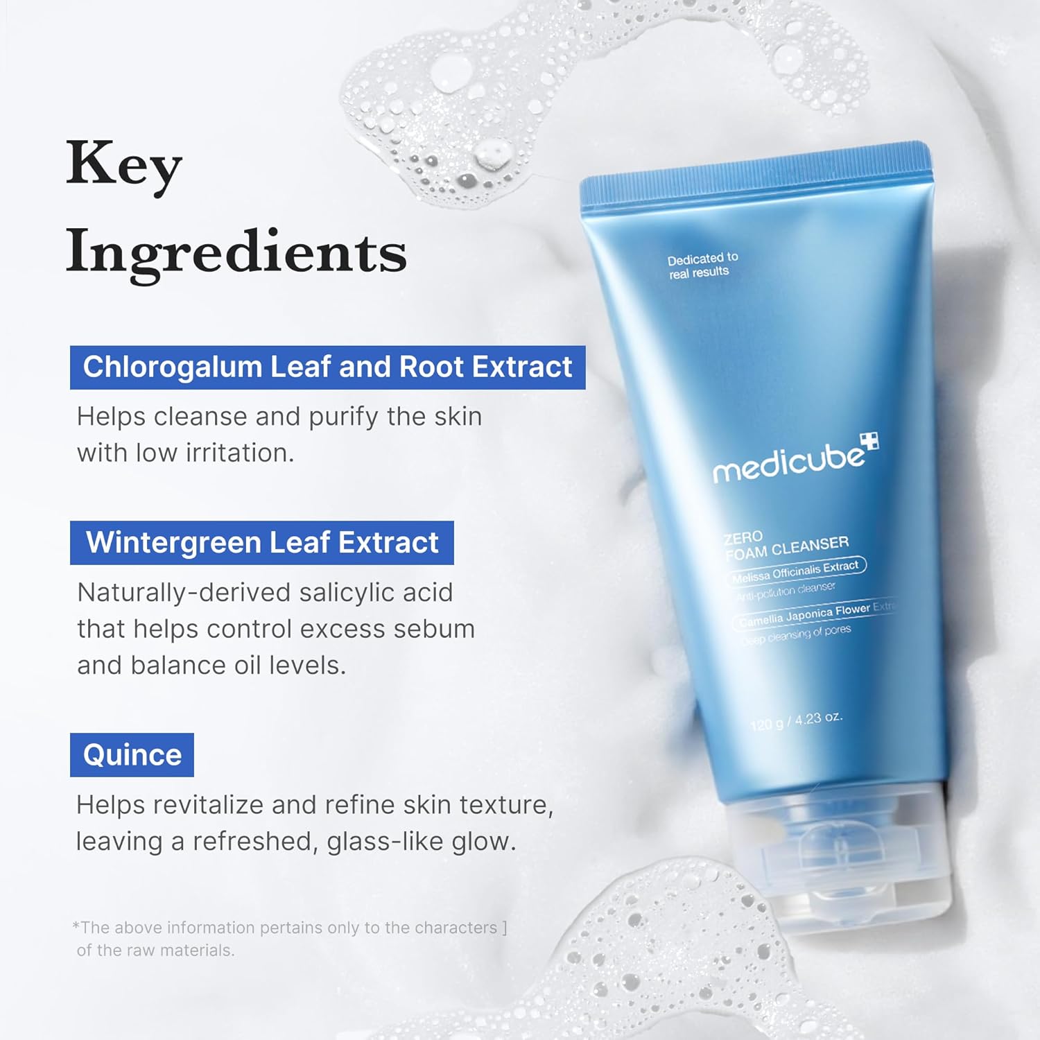 Medicube Zero Foam Cleanser 120ml key ingredients