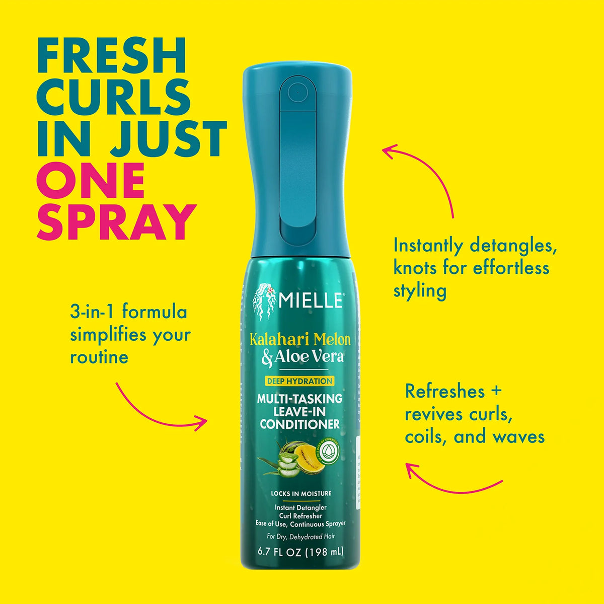 Mielle Kalahari Melon & Aloe Vera Multi-Tasking Leave-In Conditioner 6.7oz