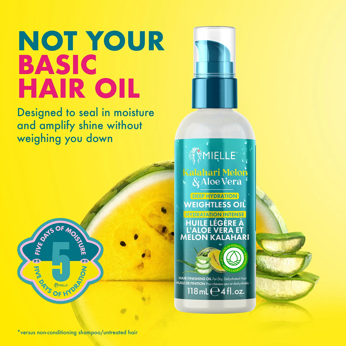 Mielle Kalahari Melon & Aloe Vera Weightless Oil 4oz