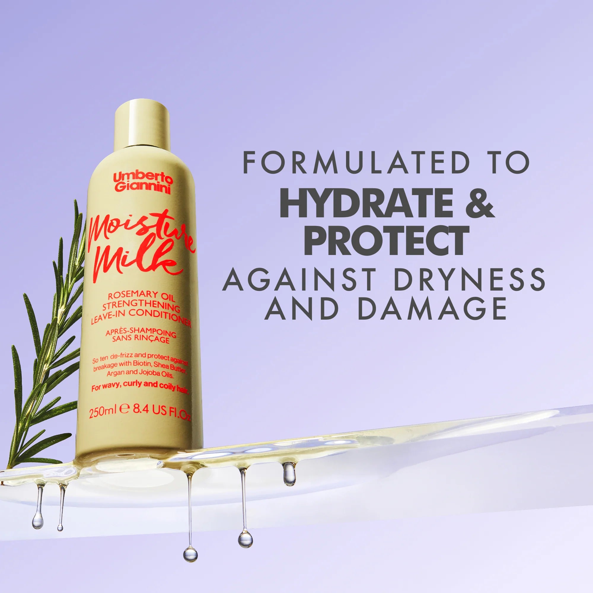 Umberto Giannini Strong Curls Moisture Milk Rosemary Oil Leave In Conditioner 250ml