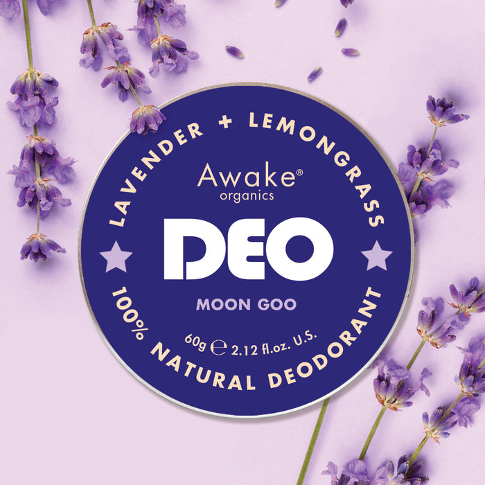 Awake Organics Deo Natural Deodrant Moon Goo Lavender + Lemongrass 60g