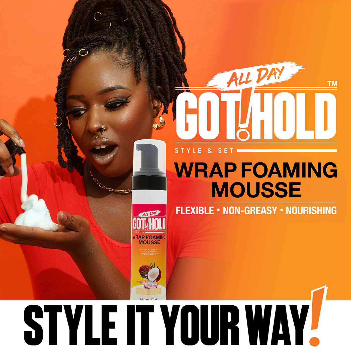 All Day Got Hold Twist & Set Wrap Foaming Mousse 8.5oz