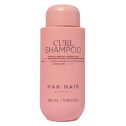 Front view of NAK Hair Curl Shampoo 350ml, a vegan silicone-free shampoo for hydrating, smoothing and defining curly hair
