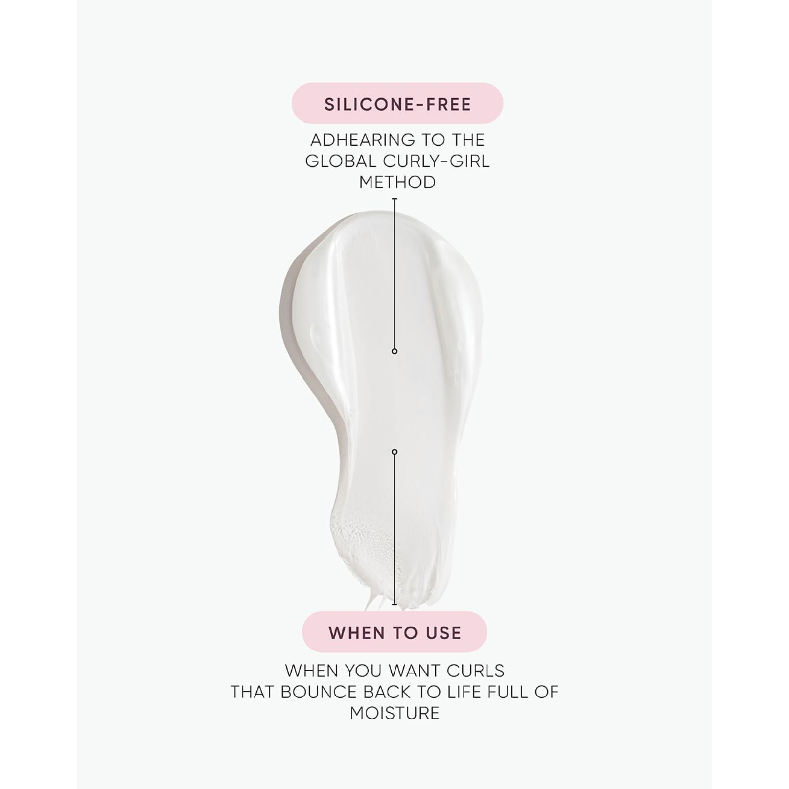 Creamy texture of NAK Hair Curl Shampoo 350ml, a silicone-free conditioner for moisture-rich, bouncy and defined curls