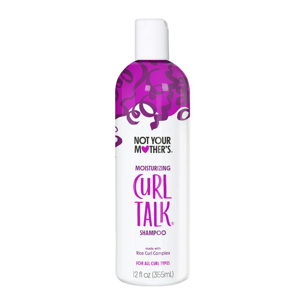 Bottle of Not Your Mother's Curl Talk shampoo on a white background