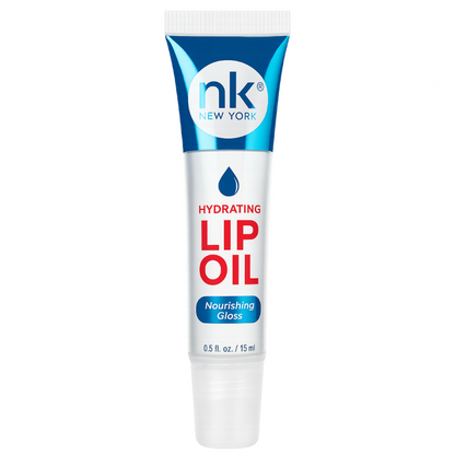 Nicka K Hydrating Lip Oil Nourishing Gloss Clear 15ml on a white background