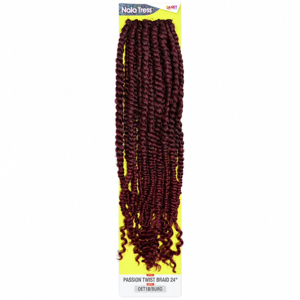 Janet Collection Passion Twist 24" in colour OET1B/BURG Natural Black to Burgundy Ombré