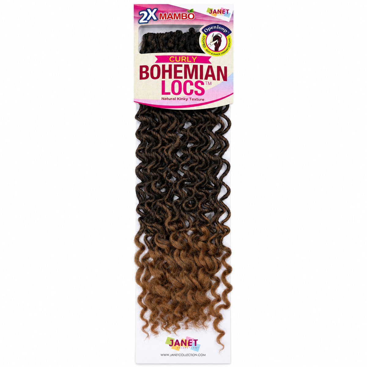 Janet Collection 2X Mambo Curly Bohemian Locs 18"